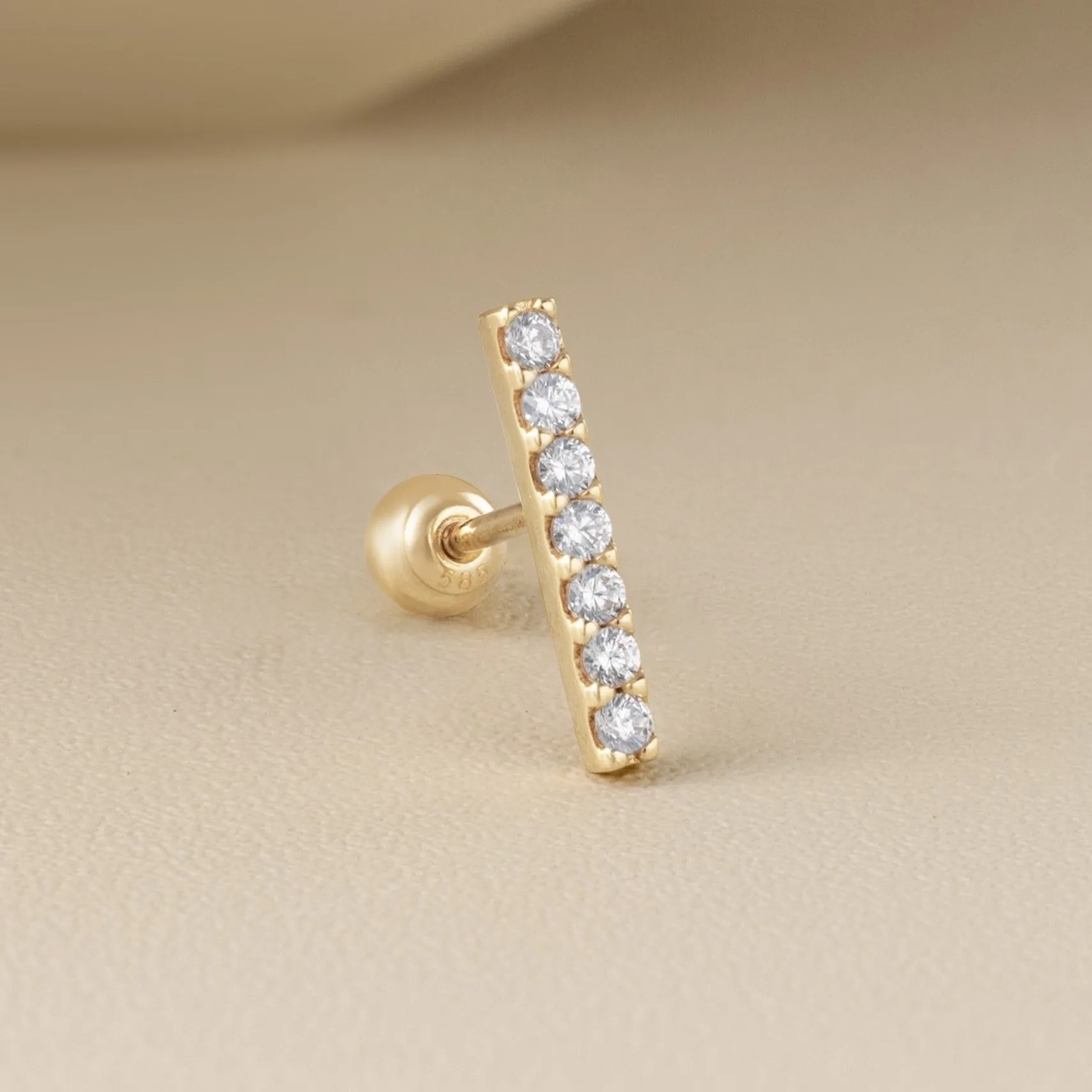 Della Piercing in Yellow Gold with Cubic Zirconia