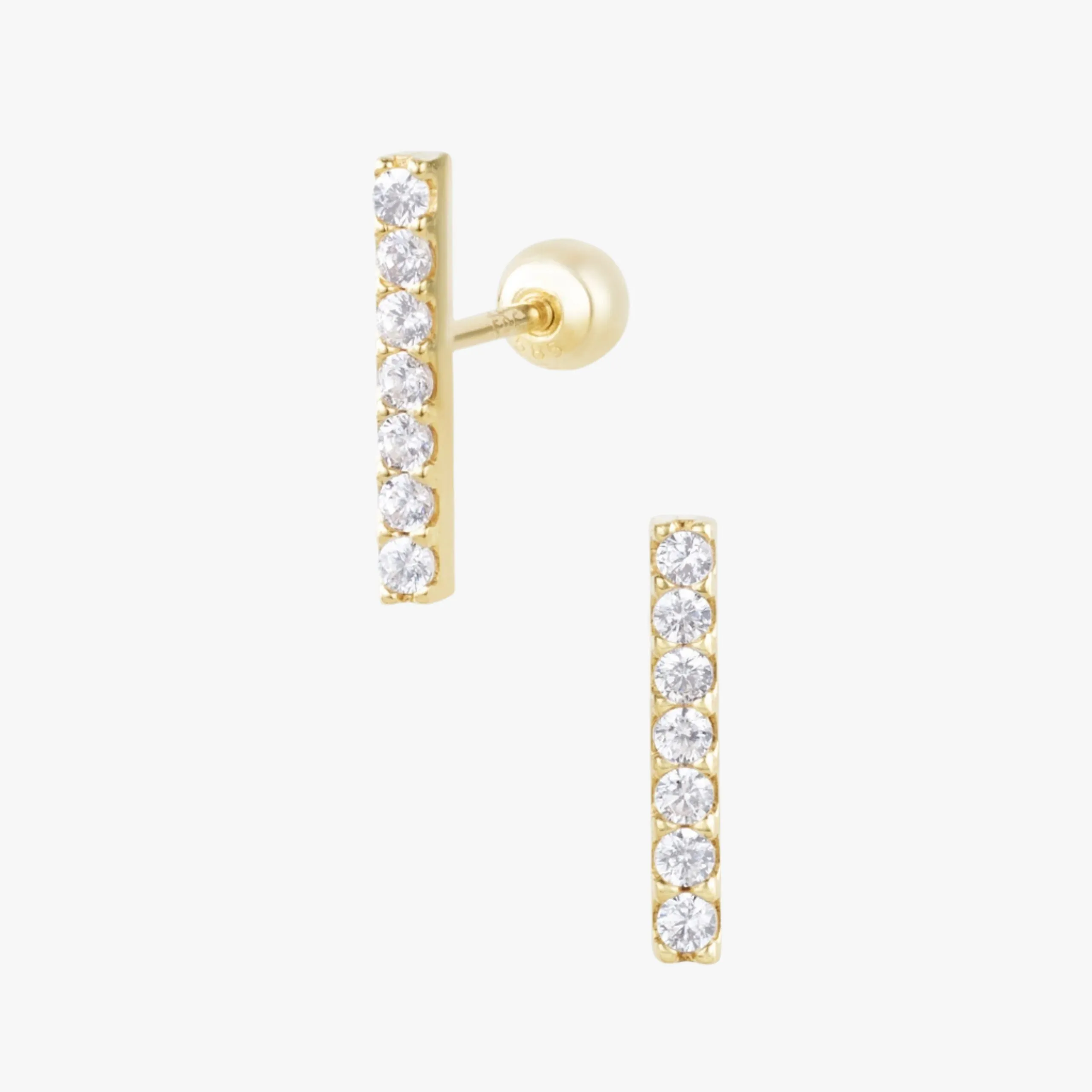 Della Piercing in Yellow Gold with Cubic Zirconia