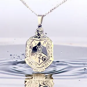 Delta Sigma Theta Stainless Steel Pendant Shield Necklace