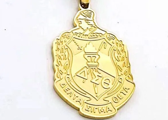 Delta Sigma Theta Stainless Steel Pendant Shield Necklace