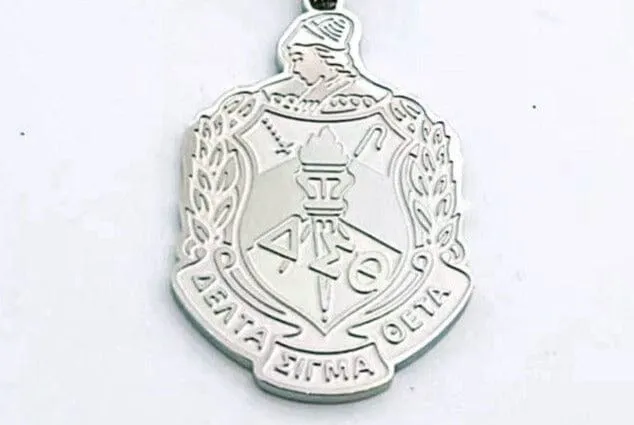 Delta Sigma Theta Stainless Steel Pendant Shield Necklace