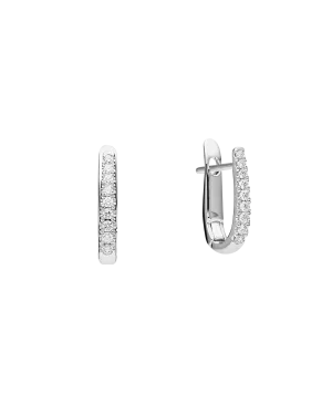 Diamond Horseshoe Earrings | Diamonds and White Gold