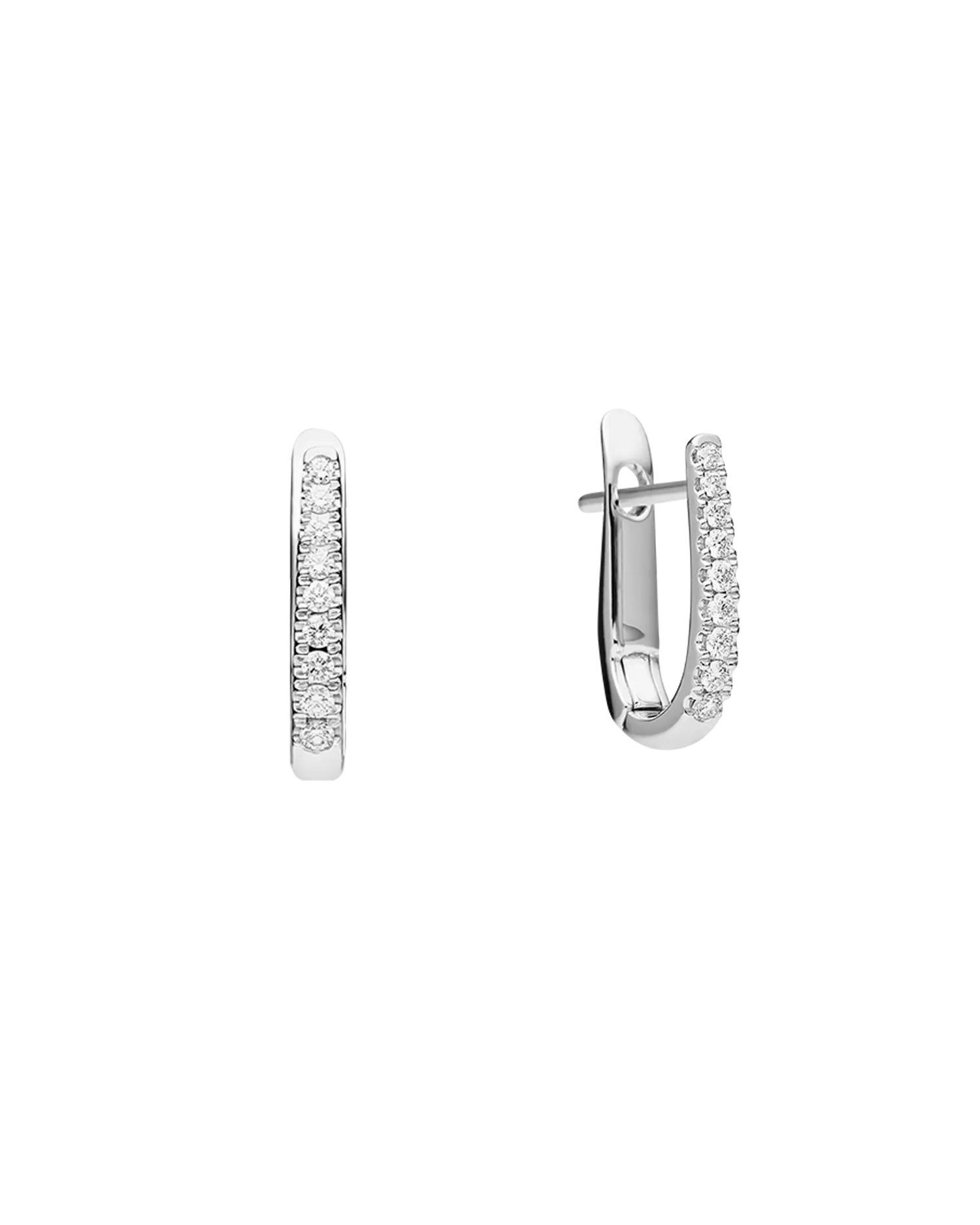 Diamond Horseshoe Earrings | Diamonds and White Gold