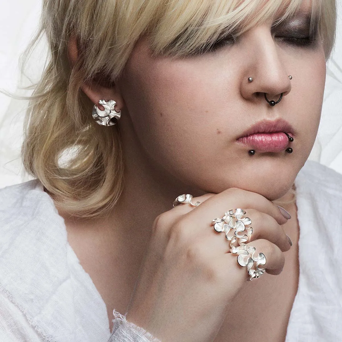 Dione silver earrings XL