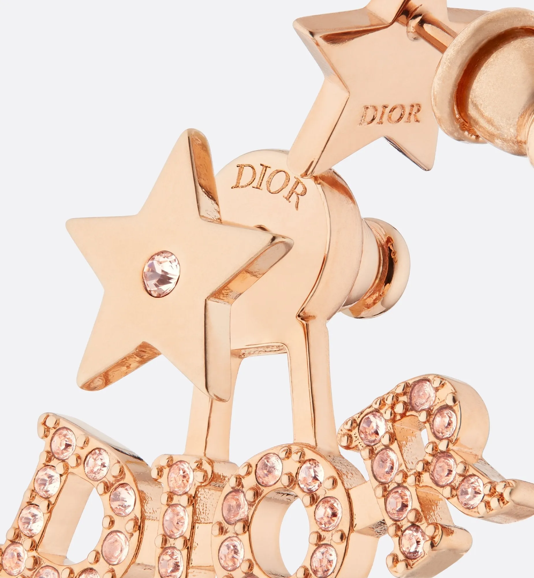 Dio(R)Evolution Earrings Pink-Finish Metal And Pink Crystals