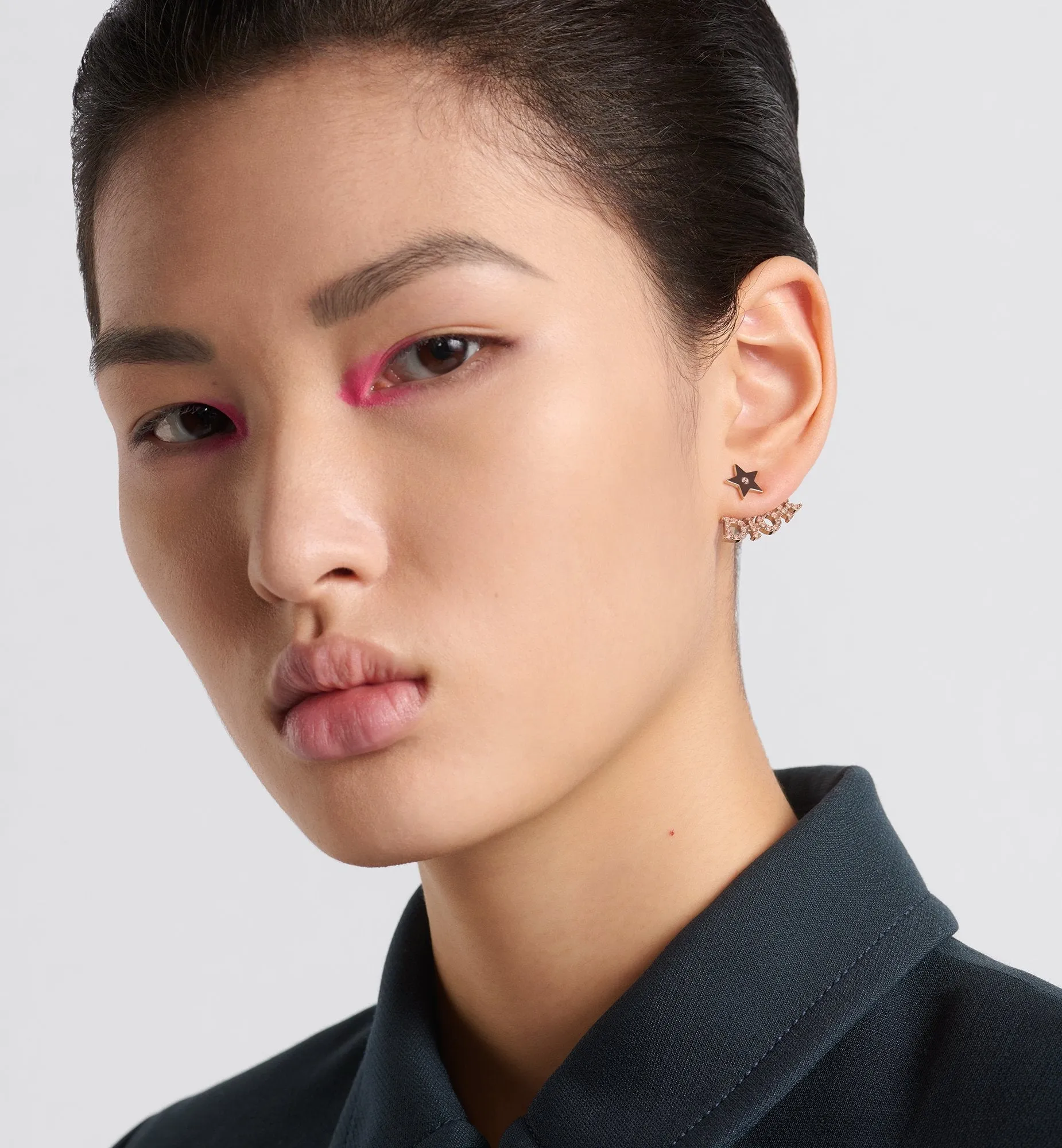 Dio(R)Evolution Earrings Pink-Finish Metal And Pink Crystals