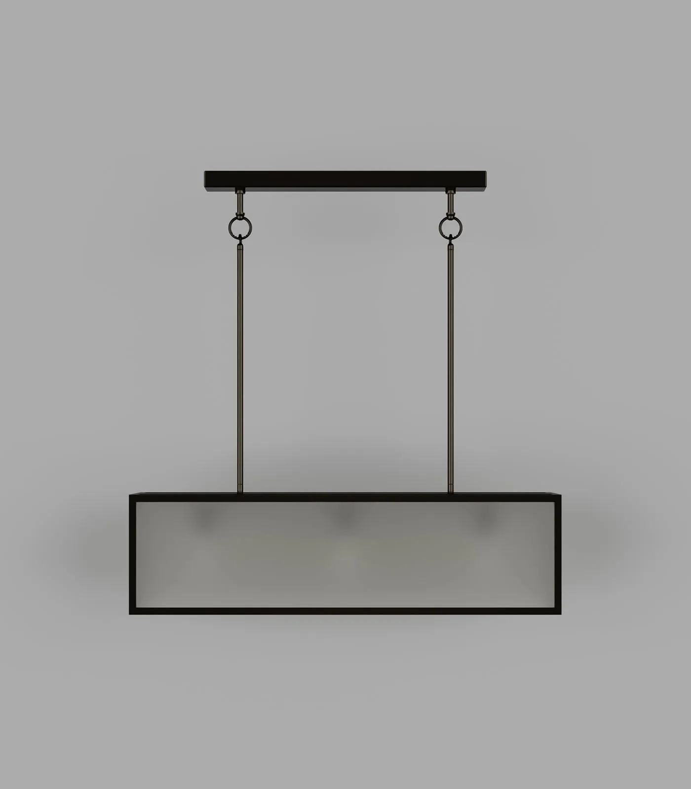 Dover Linear 3 Light Lantern Old Bronze with Frosted Tempered Glass Pendant