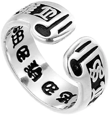 Earrings for Ladies Adjustable Ring Women, S925 Sterling Silver Retro Sanskrit Sign Fashion Adjustable Open Knuckle Tail Ring Finger Joint Toe Rin