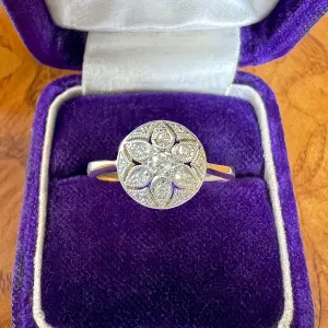 Edwardian Flower Pattern Diamond Cluster Ring Edwardian Flower Pattern Diamond Cluster Ring