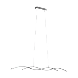 Eglo Lighting LASANA 2 pendant light chrome plated waves of aluminium extrusion