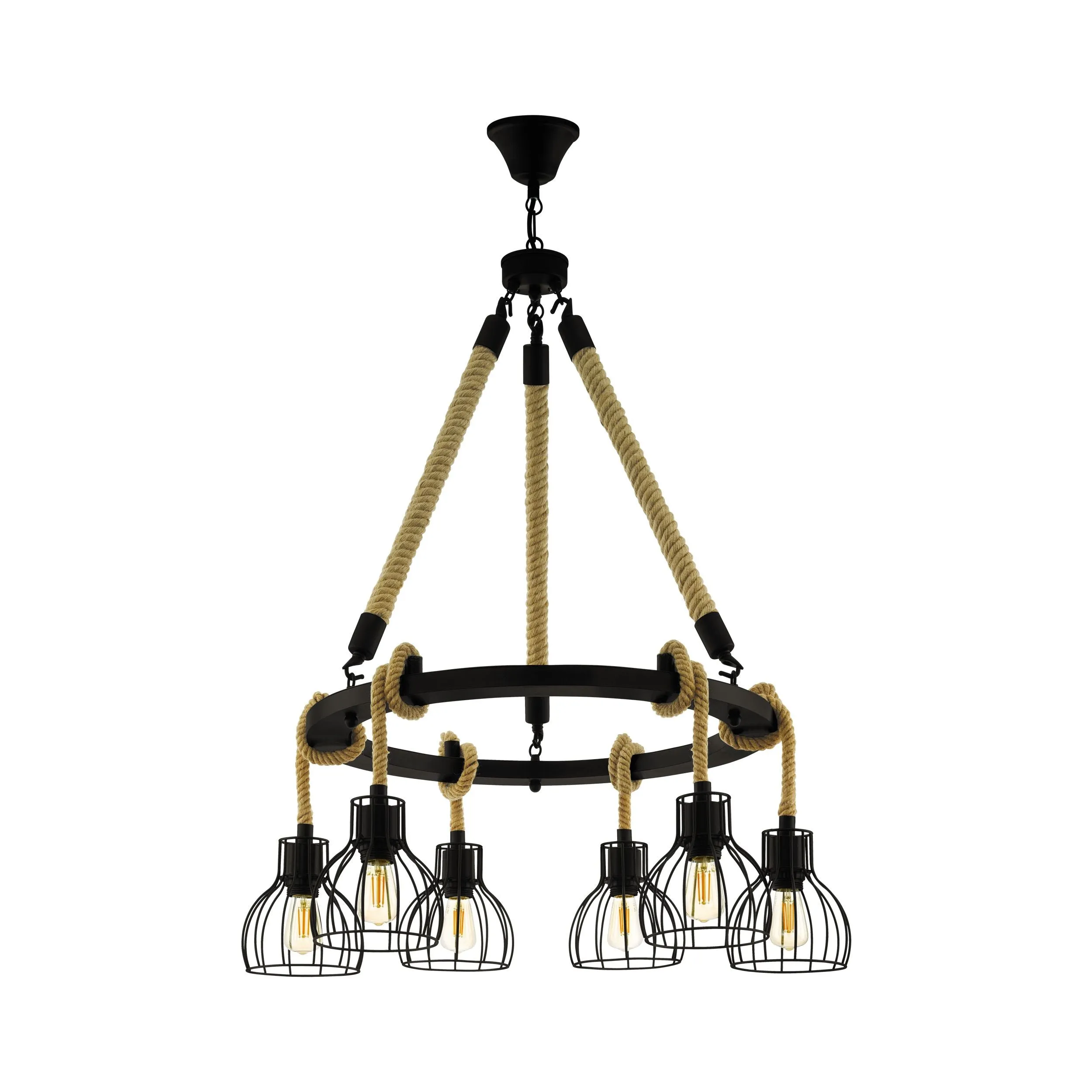 Eglo Lighting RAMPSIDE pendant light rustic rope design