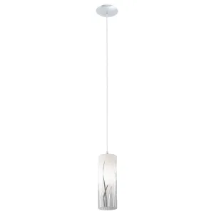 Eglo Lighting RIVATO pendant light chrome-plated steel and an opal glass