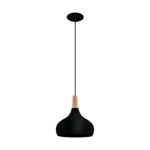Eglo Lighting Sabinar 60W E27 Black Medium 2M Pendant Light