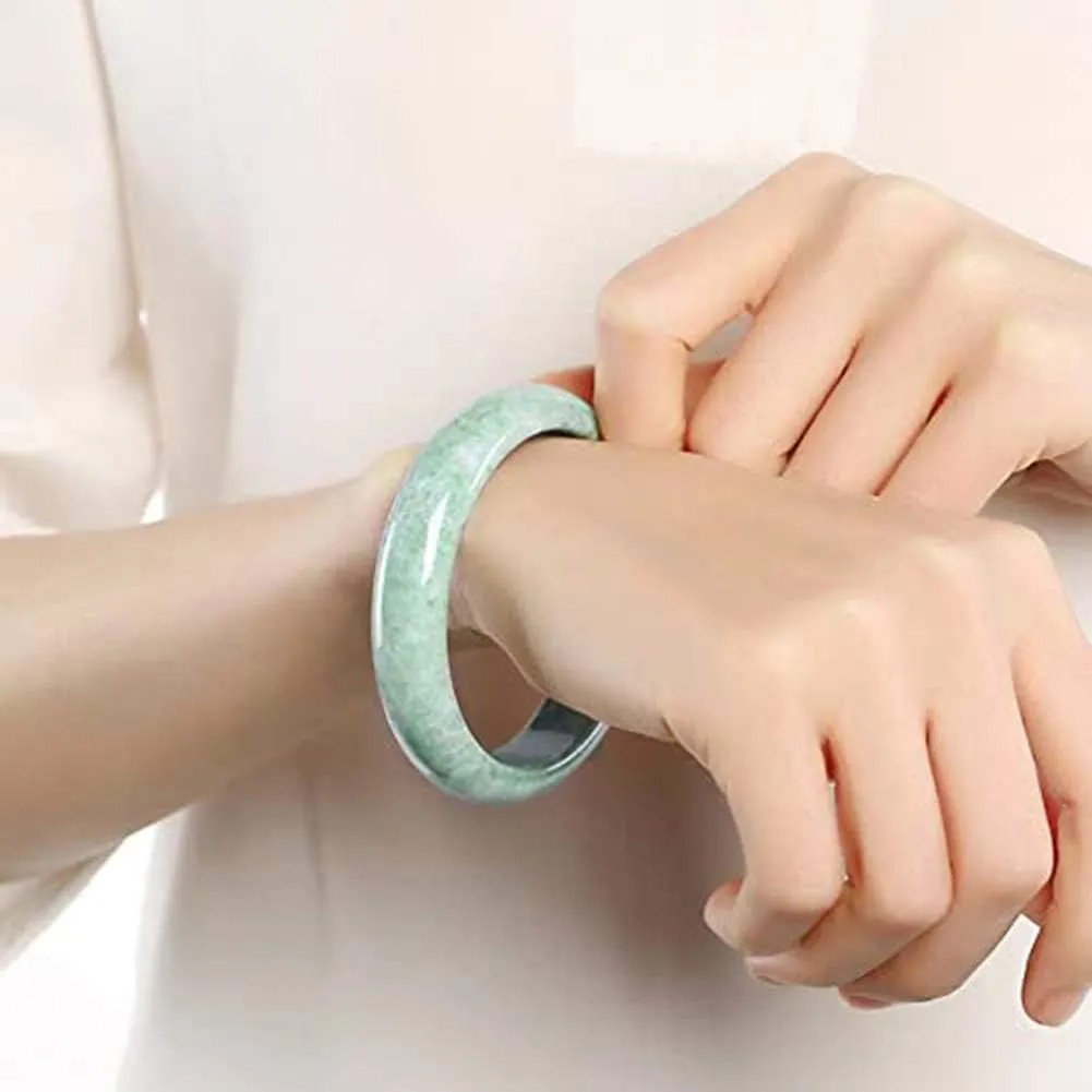 Elegant Classical Green Jade Bangle Bracelet For Women Natural Jade Bracelet Fine Jewelry With Gift Box