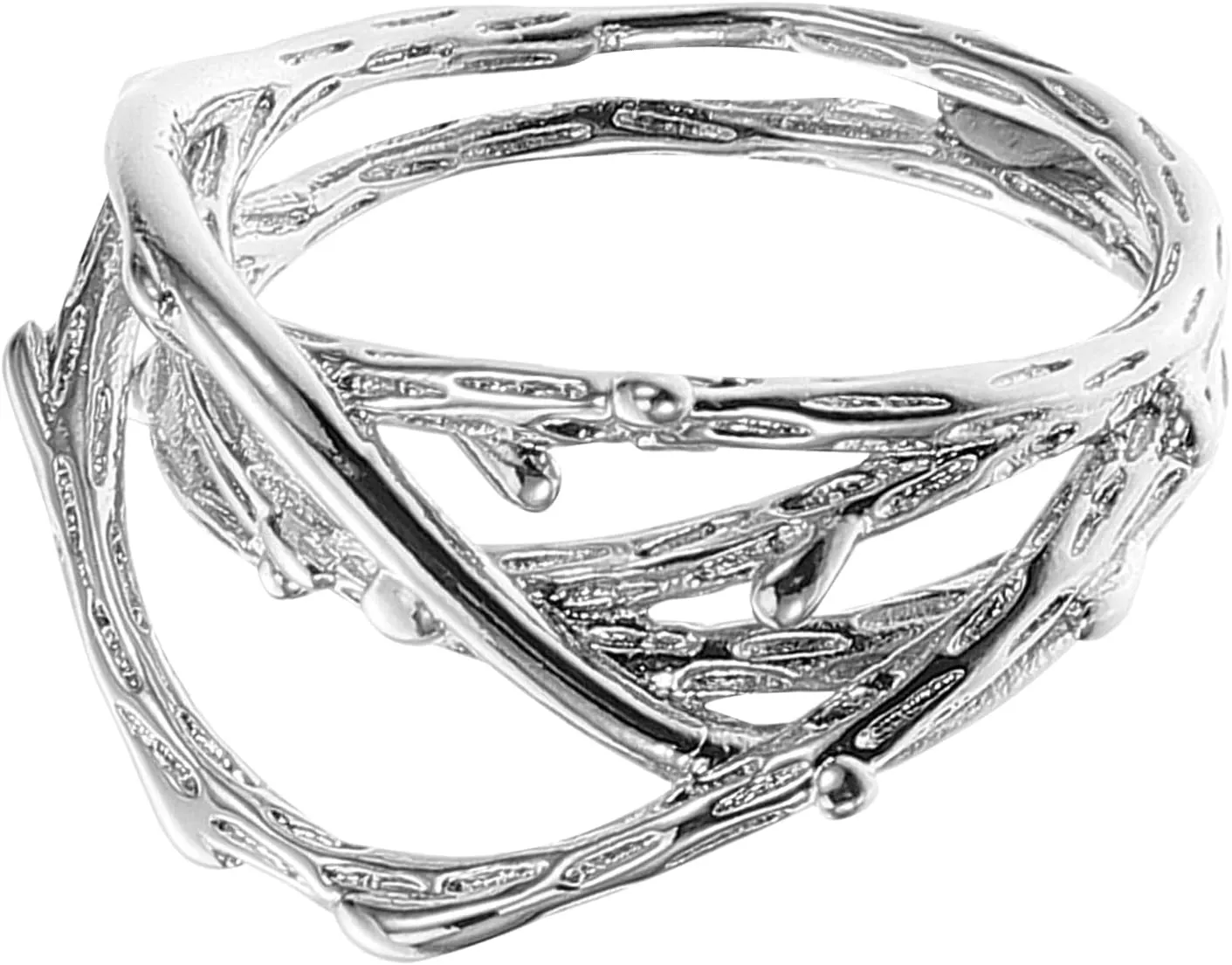 Elegant Silver Plated Ring Adjustable Open Joint Ring for Stackable or Knuckle Style