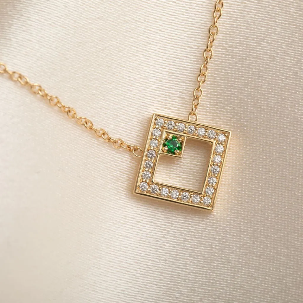 Elm - Diamond and Tsavorite Necklace | 18ct Gold