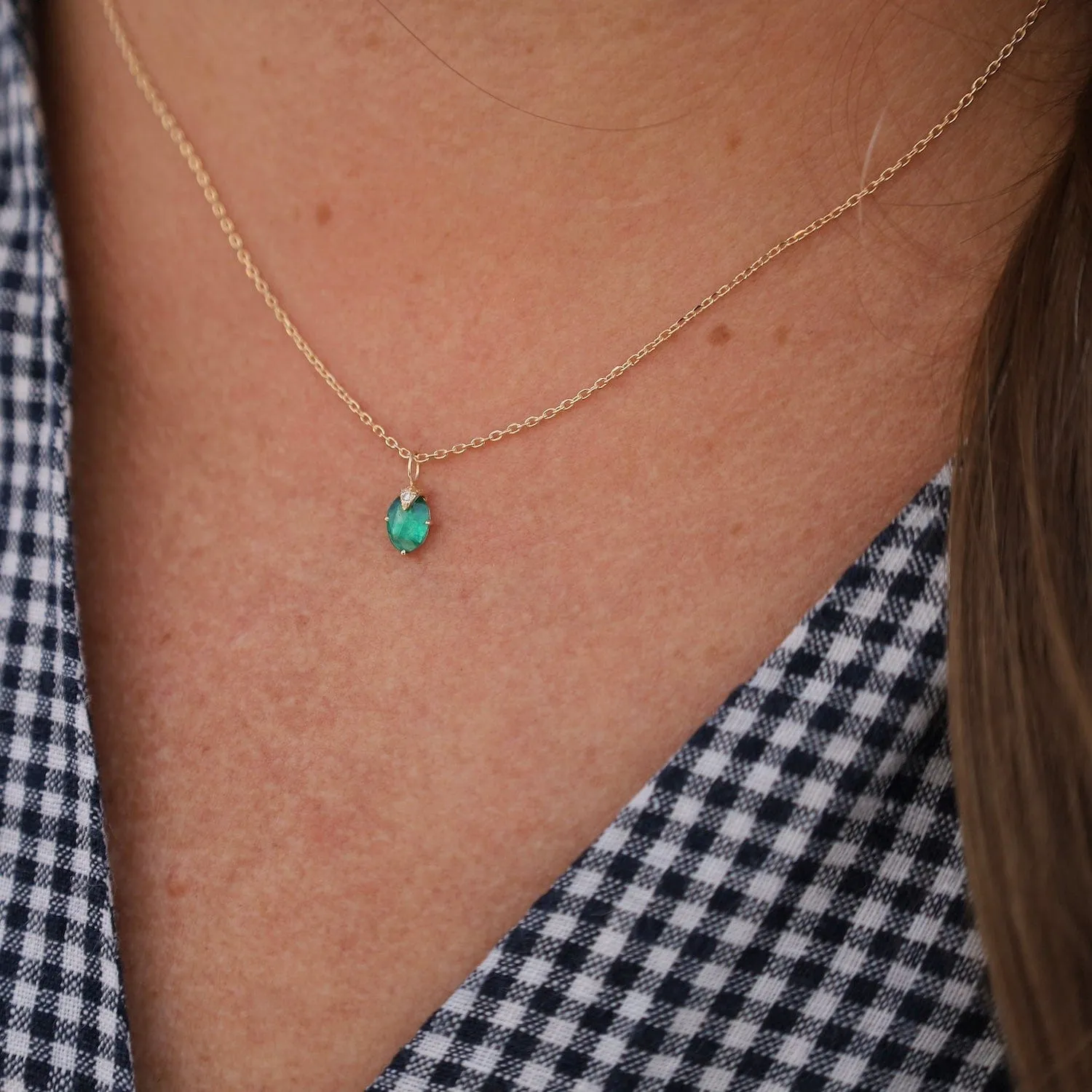 Emerald & Diamond Claw Necklace
