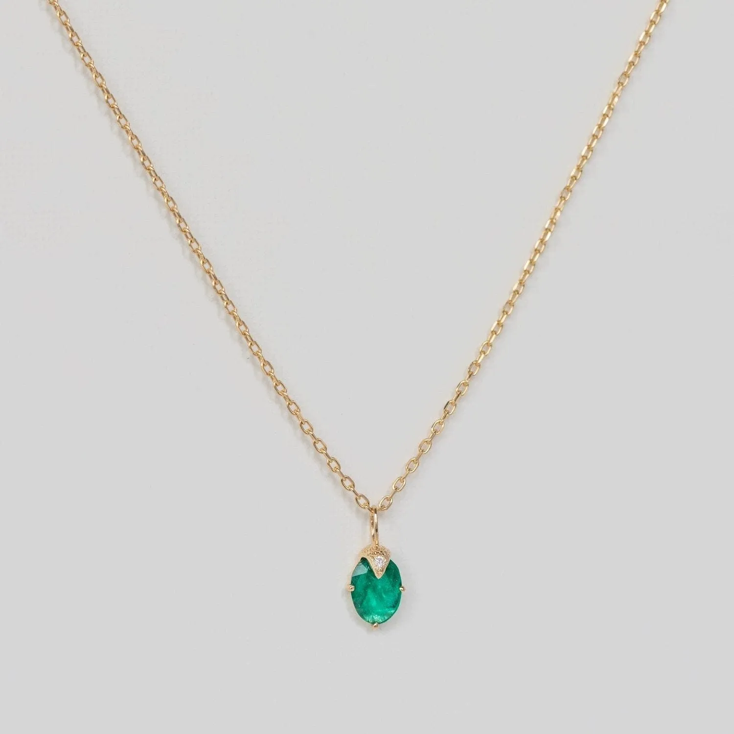 Emerald & Diamond Claw Necklace