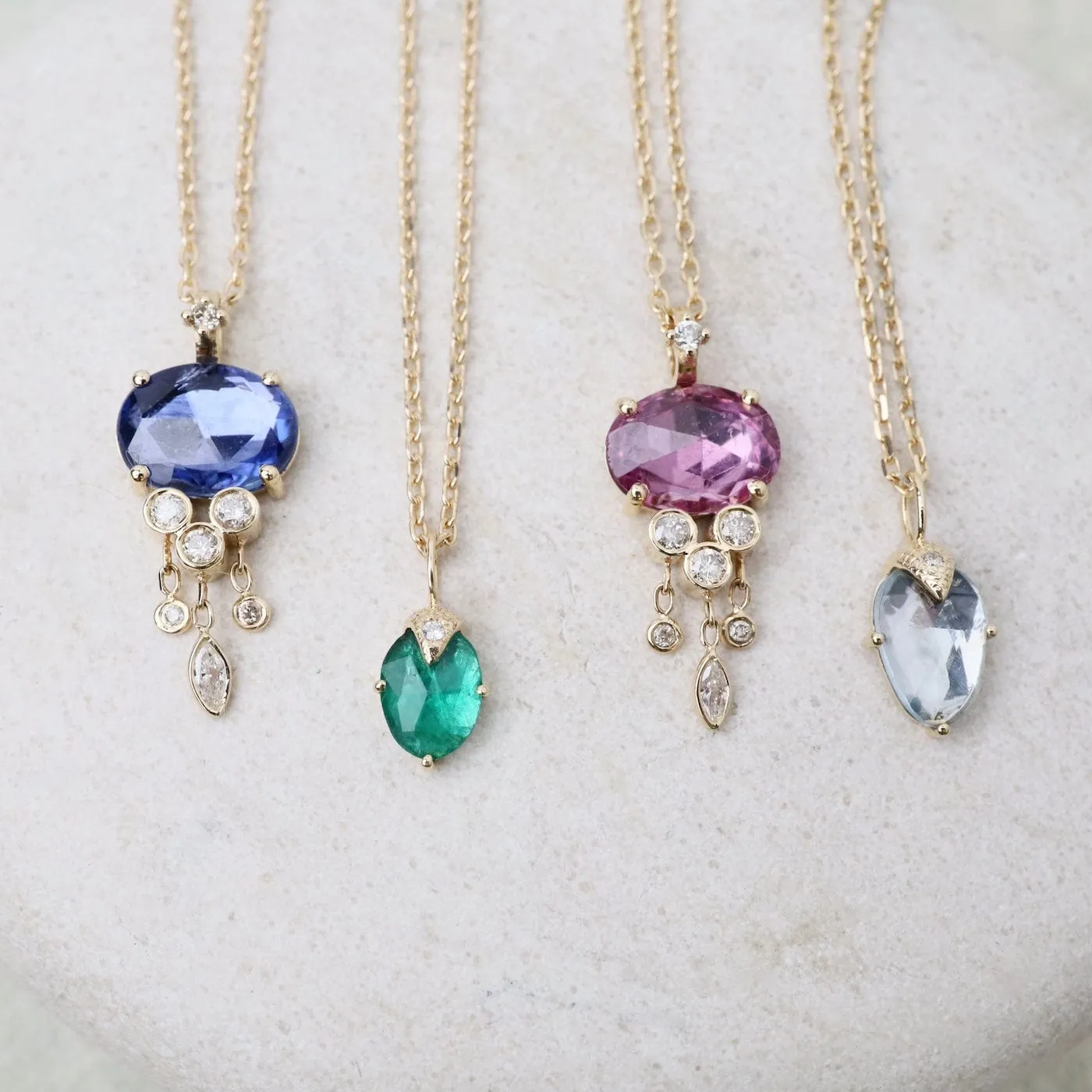 Emerald & Diamond Claw Necklace