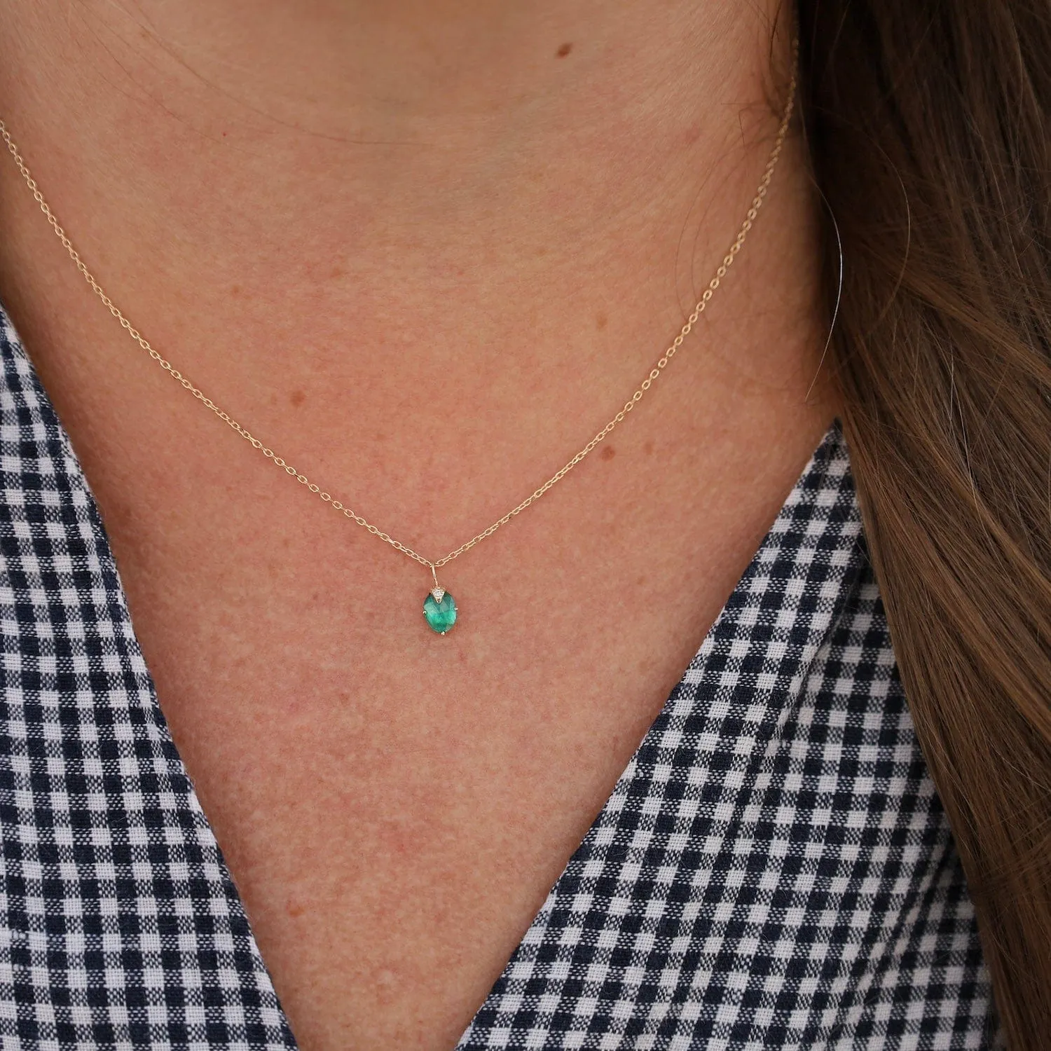 Emerald & Diamond Claw Necklace