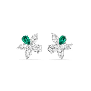 Emerald Petal Plumeria Studs