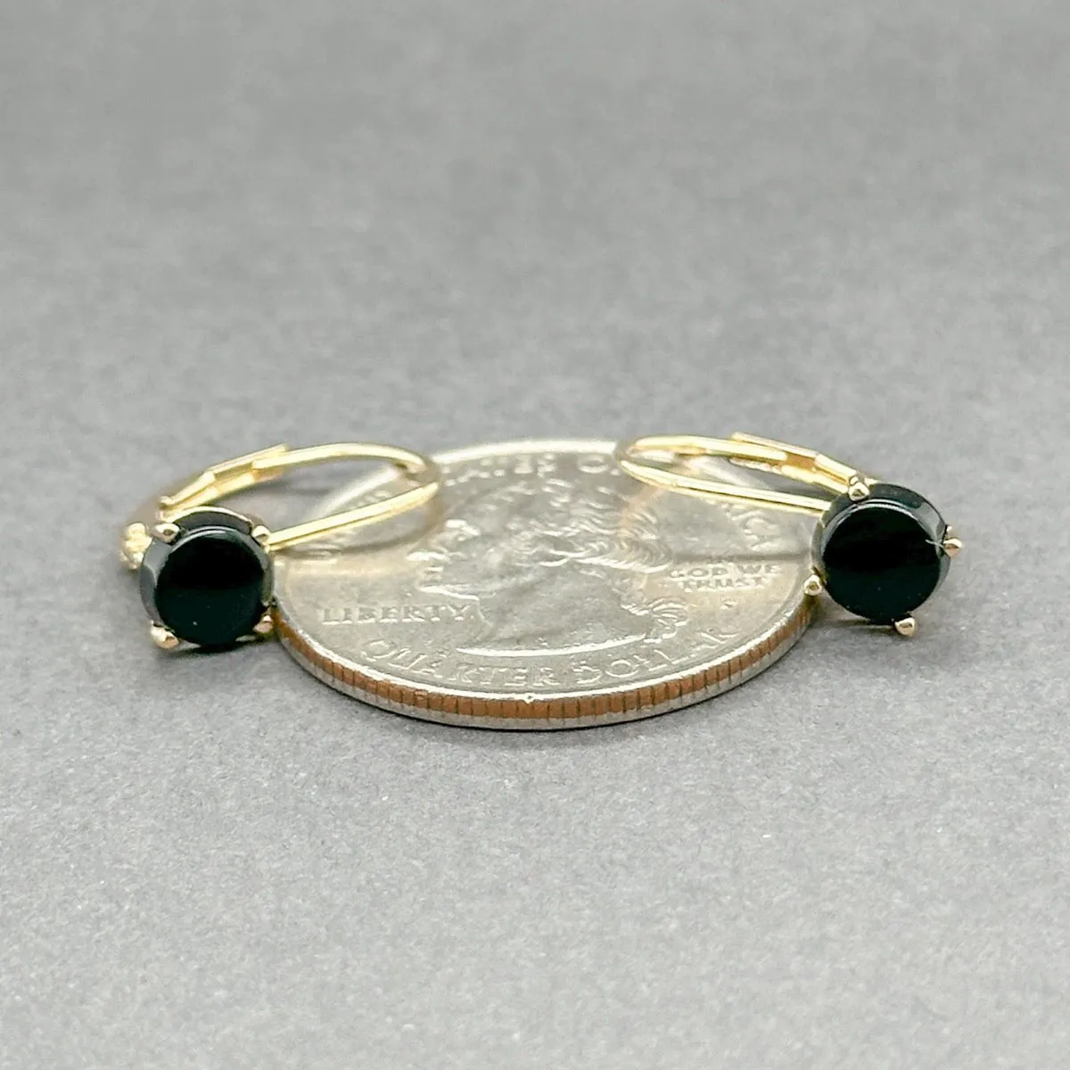 Estate 14K Y Gold 1.10ctw Onyx Drop Earrings