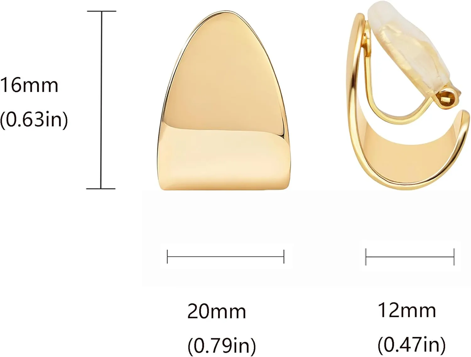 FAN&LOUIS Clip On Earrings Women,14K Gold Chunky Women's Clip-on Earrings Gold Huggie Clips Trendy 2025