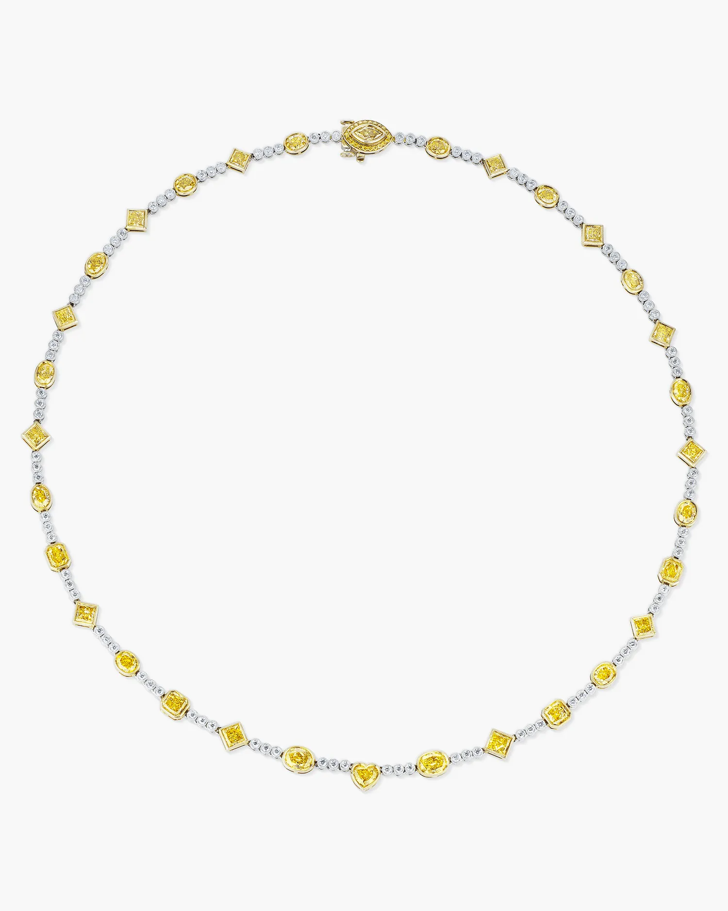 Fancy Shaped Yellow Diamond Necklace, 10.41 carats