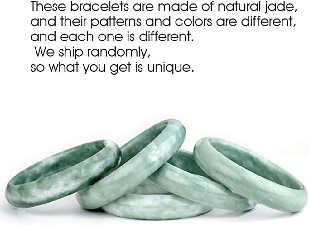 Fashion Jade Bangle Handmade Bracelet For Women Retro Chinese Style Natural Jadeite Jade Stone Bangle With Gift Box, 1554733-uboau