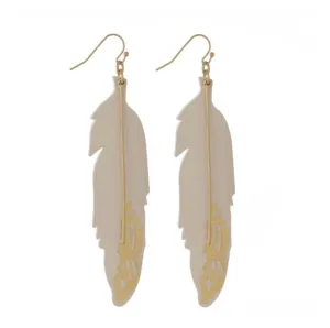 Feather Drop Earrings