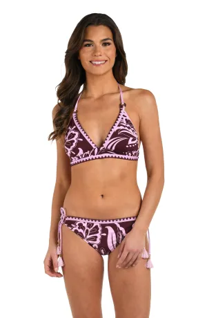 Fiji Flora Banded Halter Triangle Top