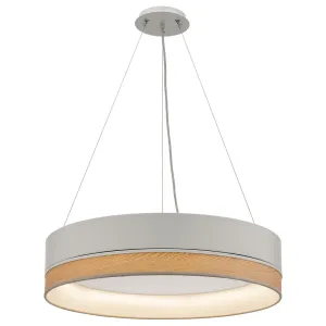 Fitzgerald LED Pendant Light White and Timber