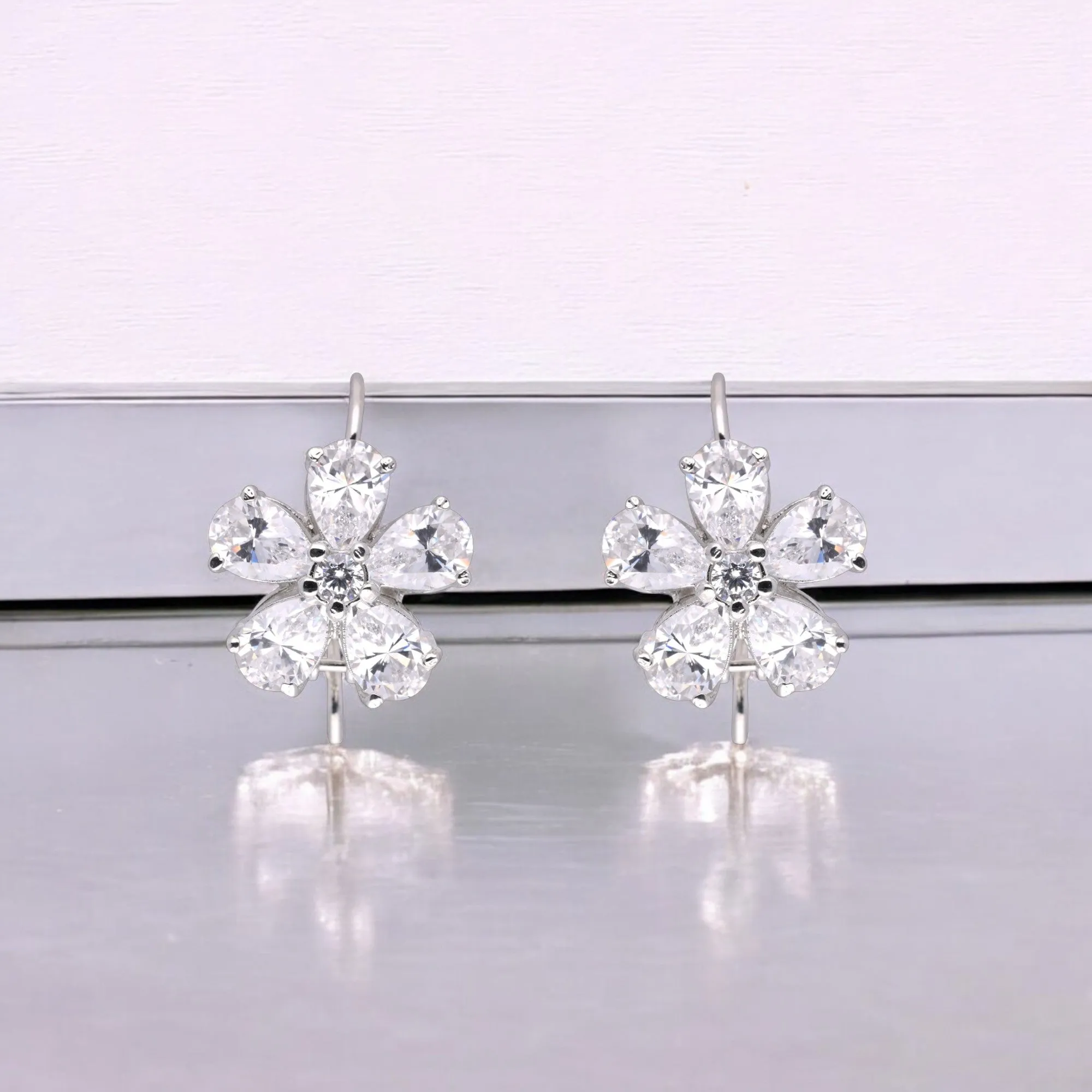 Floral 925 Sterling Silver Drop Earrings | SKU : 0003534892