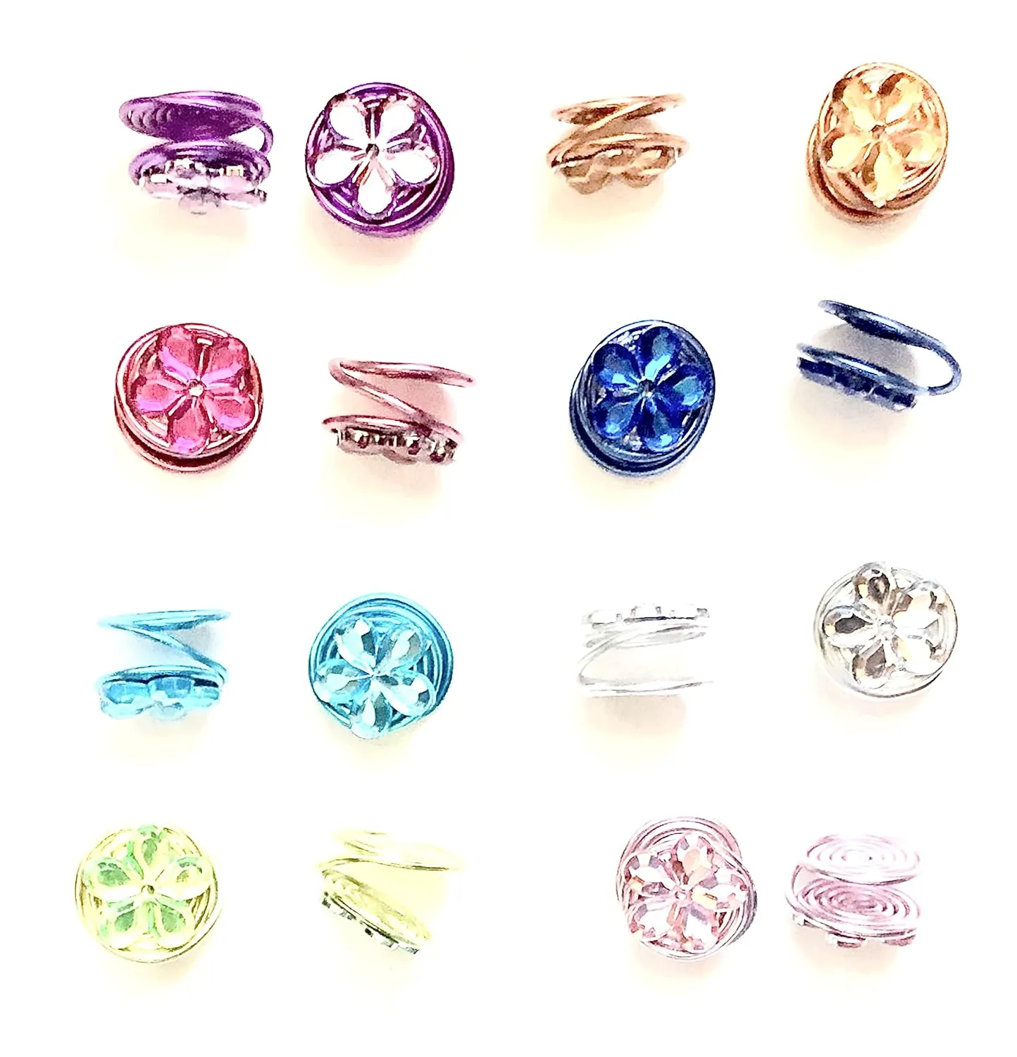 Flower Clip-on Ear Cuff Earring Pair Compression Pressure Keloid Clip-on (Purple)