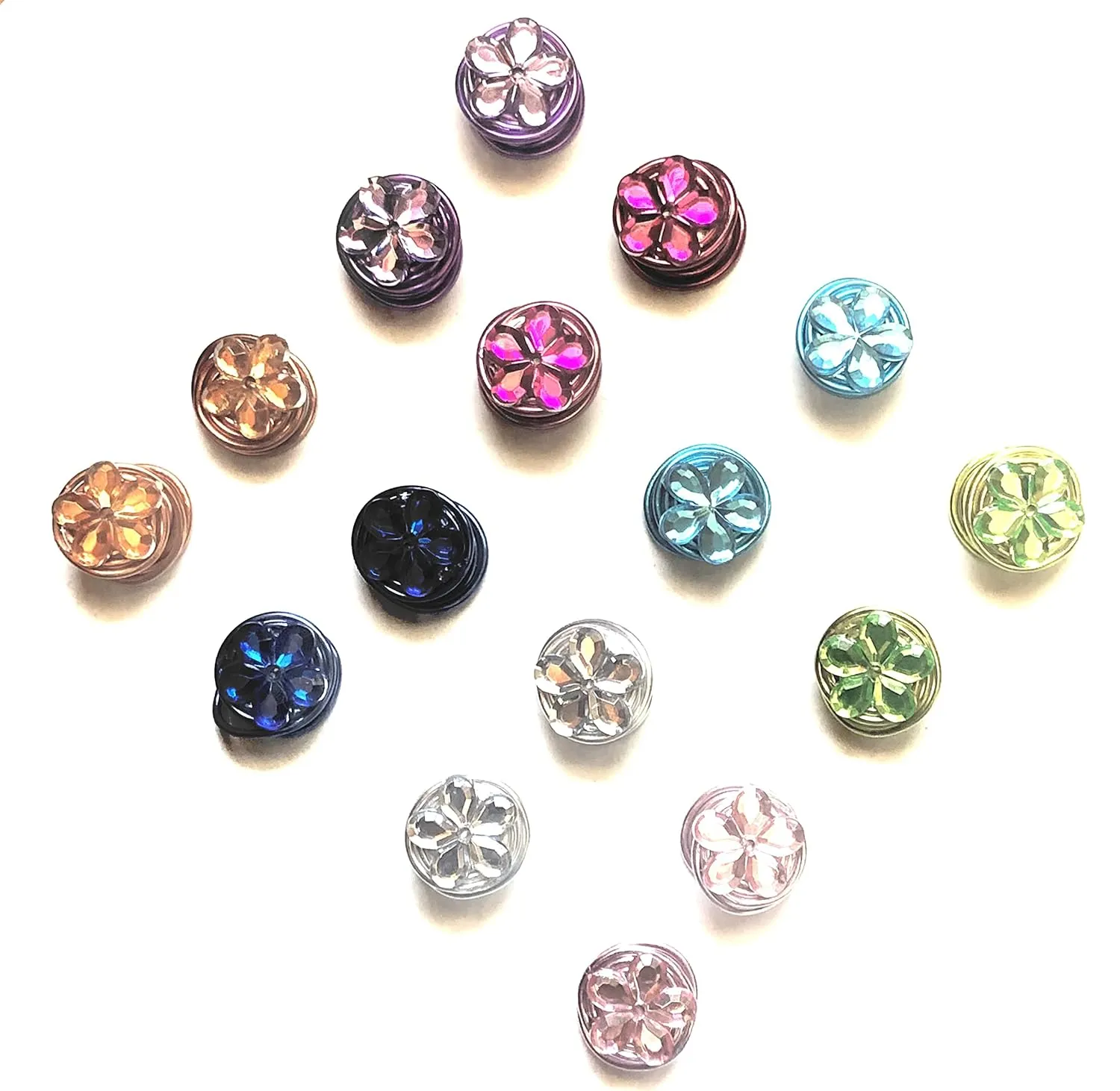 Flower Clip-on Ear Cuff Earring Pair Compression Pressure Keloid Clip-on (Purple)