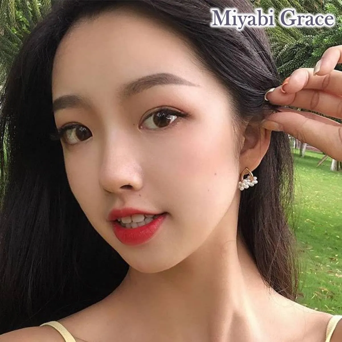 Flower Invisible Clip On Earrings For Women Dangle White Rose Blue Light Purple Beige Floral Pearl Comfortable Non Pierced Clip-on Earrings