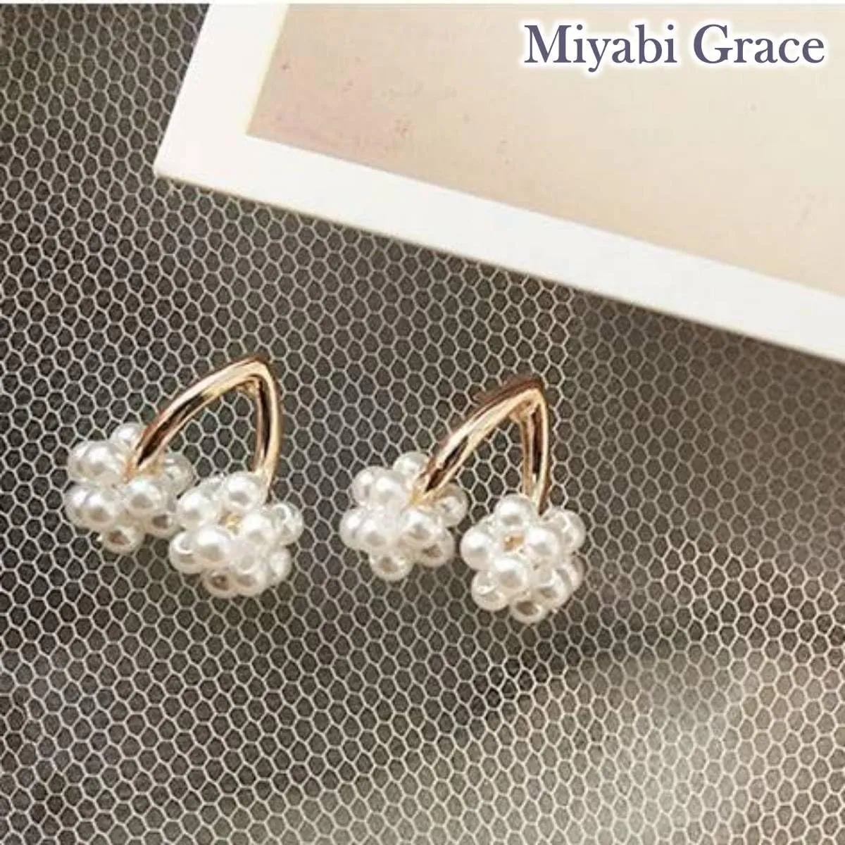 Flower Invisible Clip On Earrings For Women Dangle White Rose Blue Light Purple Beige Floral Pearl Comfortable Non Pierced Clip-on Earrings