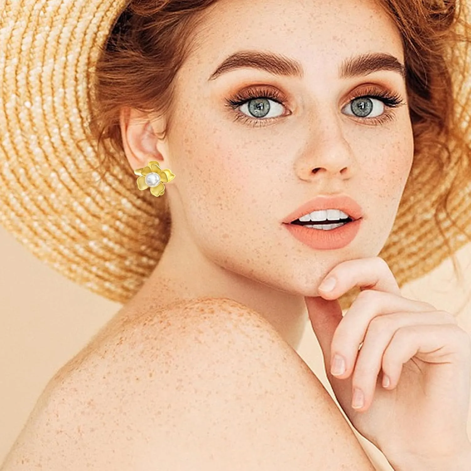Flower Stud Earrings, Dainty Small Floral Earrings S925 Sterling Silver Post Fashion Metal Pearl Flower Earrings Statement Chunky Flower Earrings Vintage Trendy Summer Earrings For Women