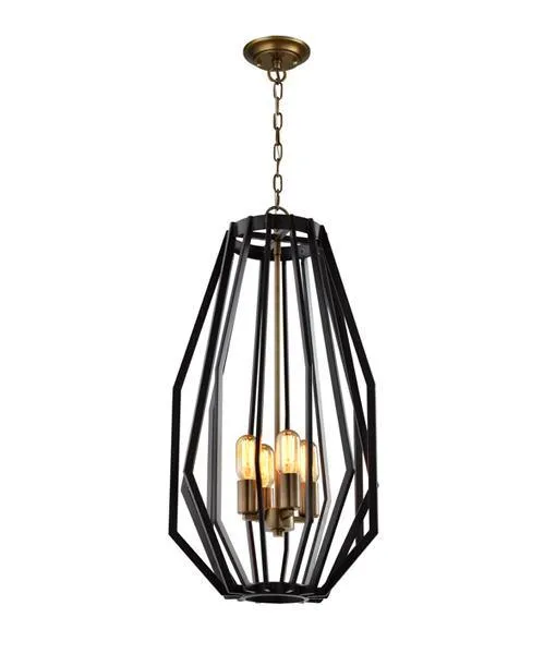 Gamba 4 Light Pendant Brass and Bronze - Long