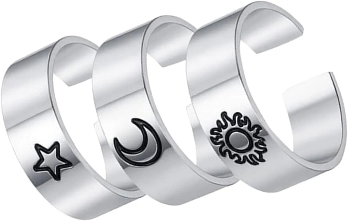Gatuida 3pcs Aesthetic Rings for Women Vintage Open Design Unique Valentines Day Mothers Day present Stylish Rings Chic Comfortable Daily Wear