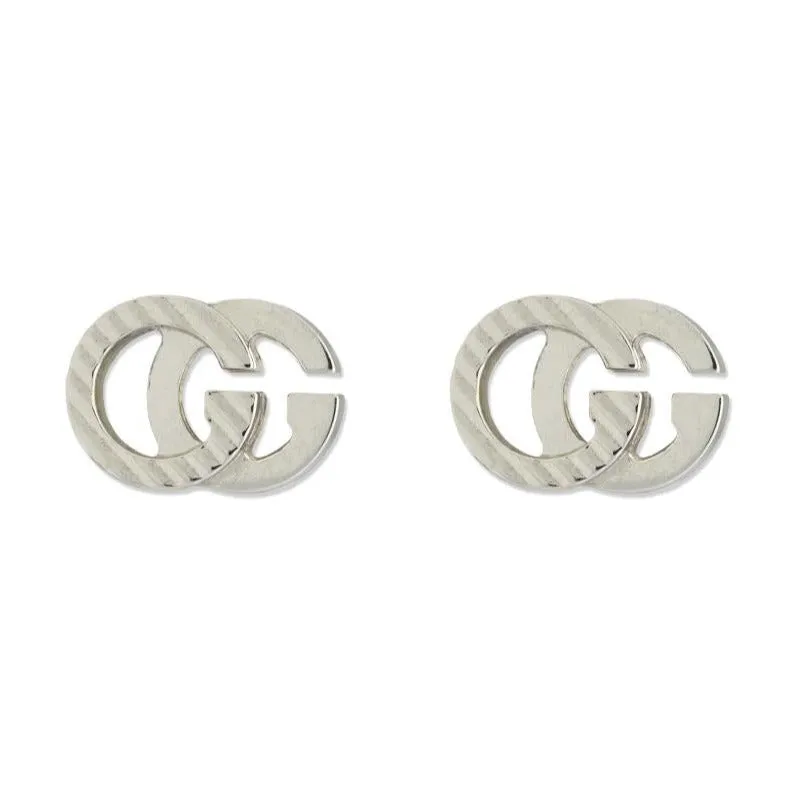 GC GG Running 18ct White Gold Stud Earrings D
