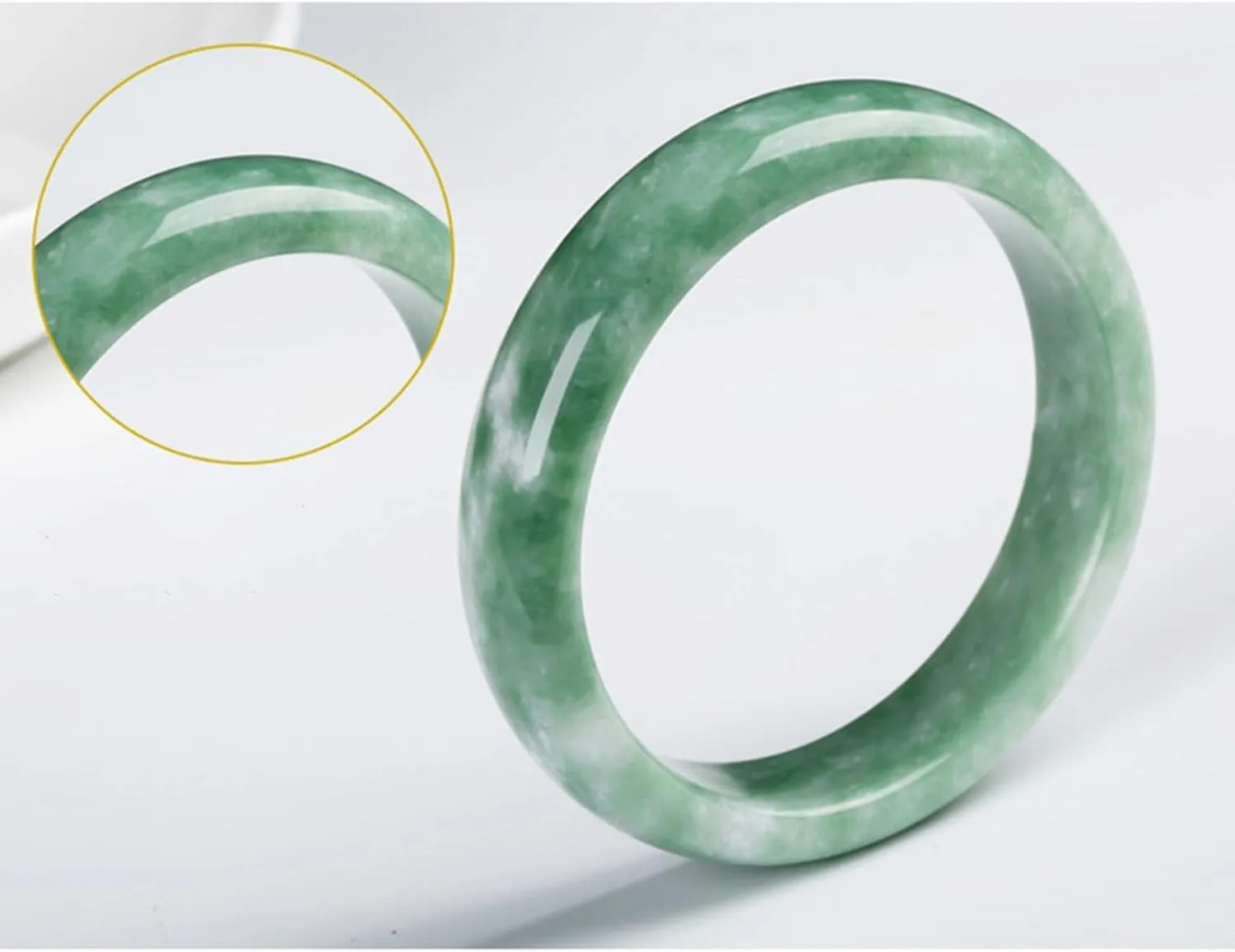 Genuine Jade Bangle Handmade Bracelet For Women Retro Chinese Style Natural Jadeite Jade Stone Bangle Fashion Elegance