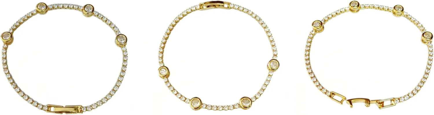Gold Bracelets for Women,14k Gold Bracelets for Women with Cubic Zirconia, Tennis BraceletsGold Bracelets Gift