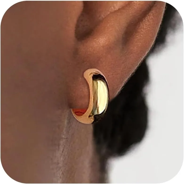Gold Clip on Earrings Chunky Gold Huggie Hoop Earrings Non Pierced Dainty Clip on Earrings for Women Trendy Jewelry Gift