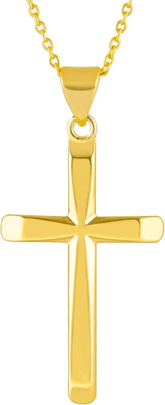 Gold Cross Necklace for Women 14k Gold Cross Necklaces for Women Classic Cross Pendent Necklace Gold Jewelry Baptism Faith Gifts for Mom