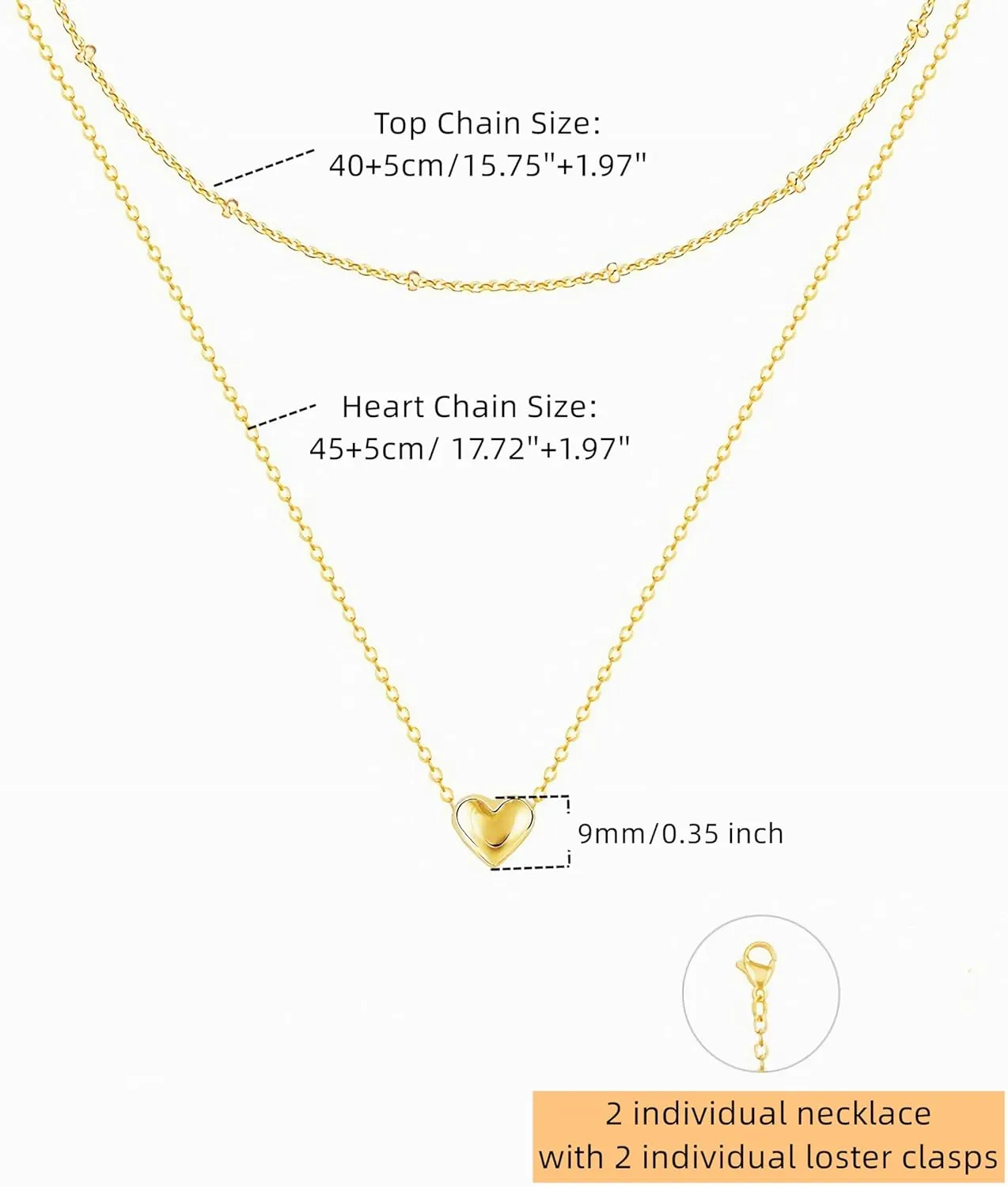 Gold Layered Heart Bow Daisy Pearl Charm Necklace Set Stack for Women Trendy 18K Gold Plated Stainless Steel Dainty Boho Layering Chain Choker Necklaces Jewelry Gifts