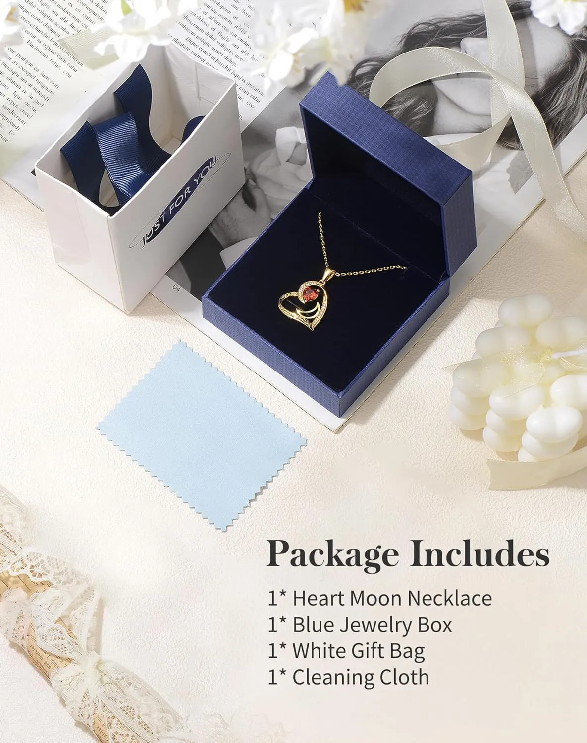 Gold Necklace for Women-Heart Necklace for Womens Birthstone Necklaces for Women Gifts for Wife from Husband Gold Jewelry for Womens Jewelry for Wife