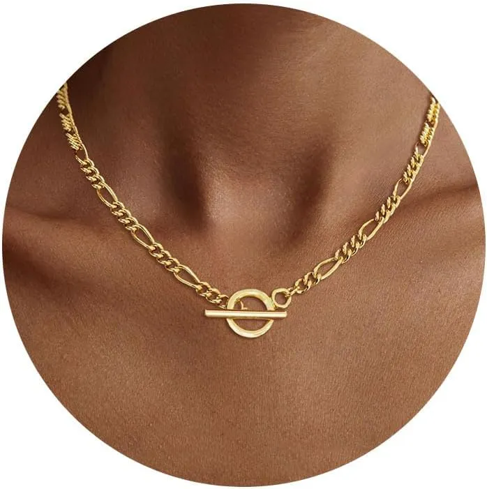 Gold Necklace for Women Trendy, Dainty Gold Bow Necklace 14K Gold Plated Necklace Cute Bow Pendant Necklace Simple CZ Bead Bow Chain Choker Necklaces for Women Gold Jewelry Christmas Gifts