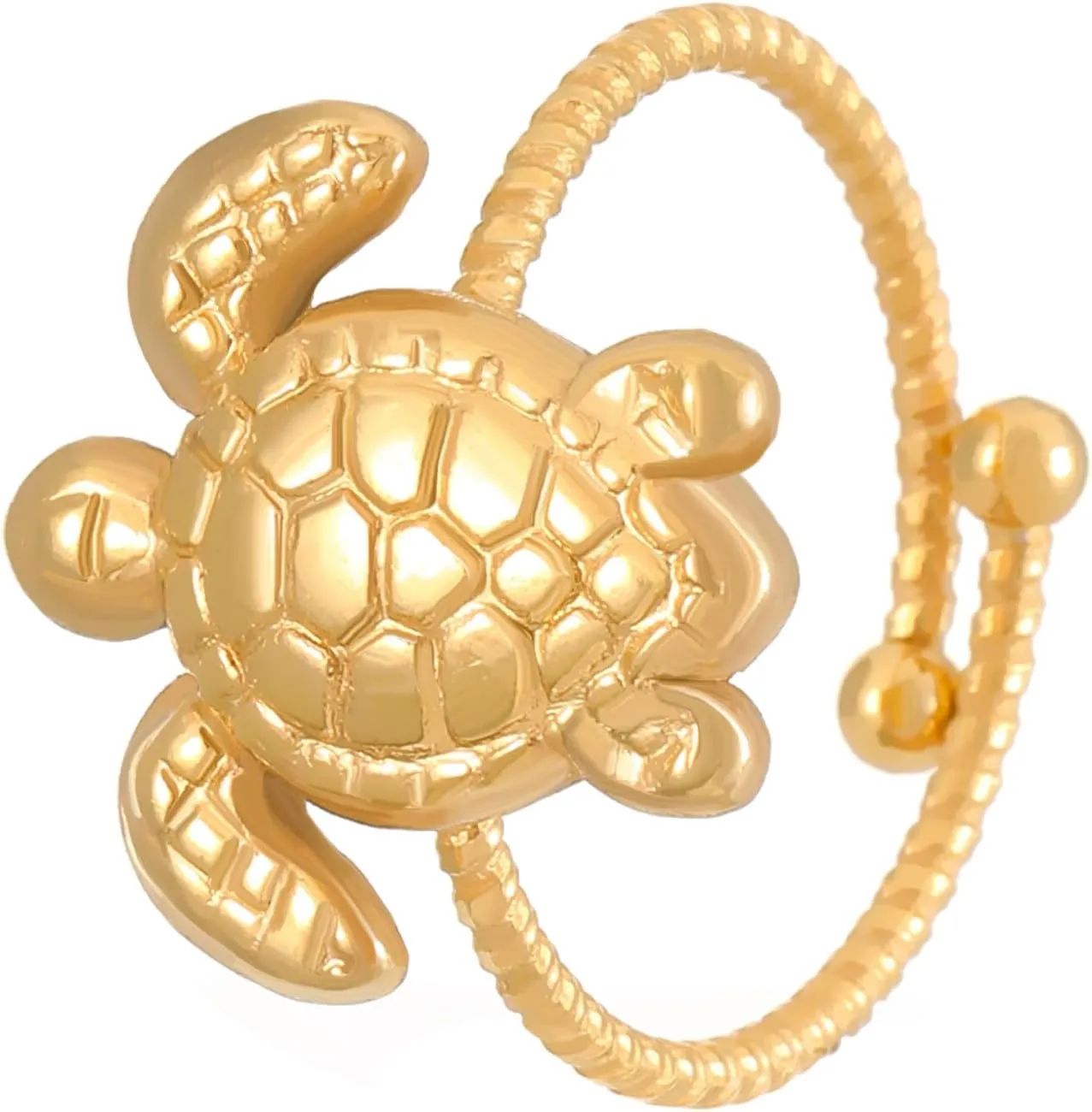 Gold Ocean Beach Rings for Women 18K Gold Plated Adjustable Opening Crab shells Starfish Turtle Rings Adjustable Statement Rings Boho Summer Beach Jewelry