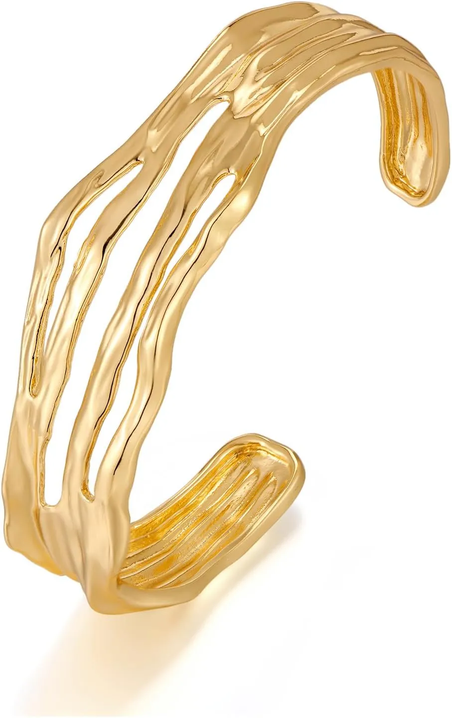 Gold Silver Cuff-Bracelets for Women Hollow Wide Open Bangle Bracelets